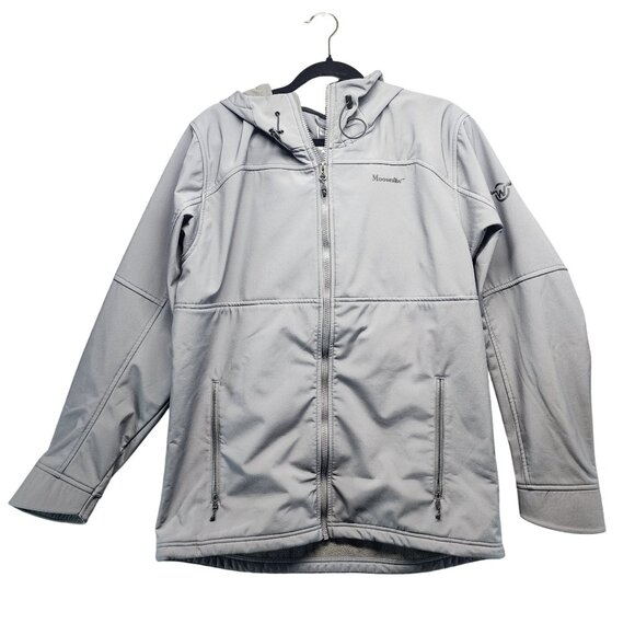 Moosejaw Mens Large Gray Gorpcorp Softshell Hooded Full Zip Jacket - Picture 1 of 11
